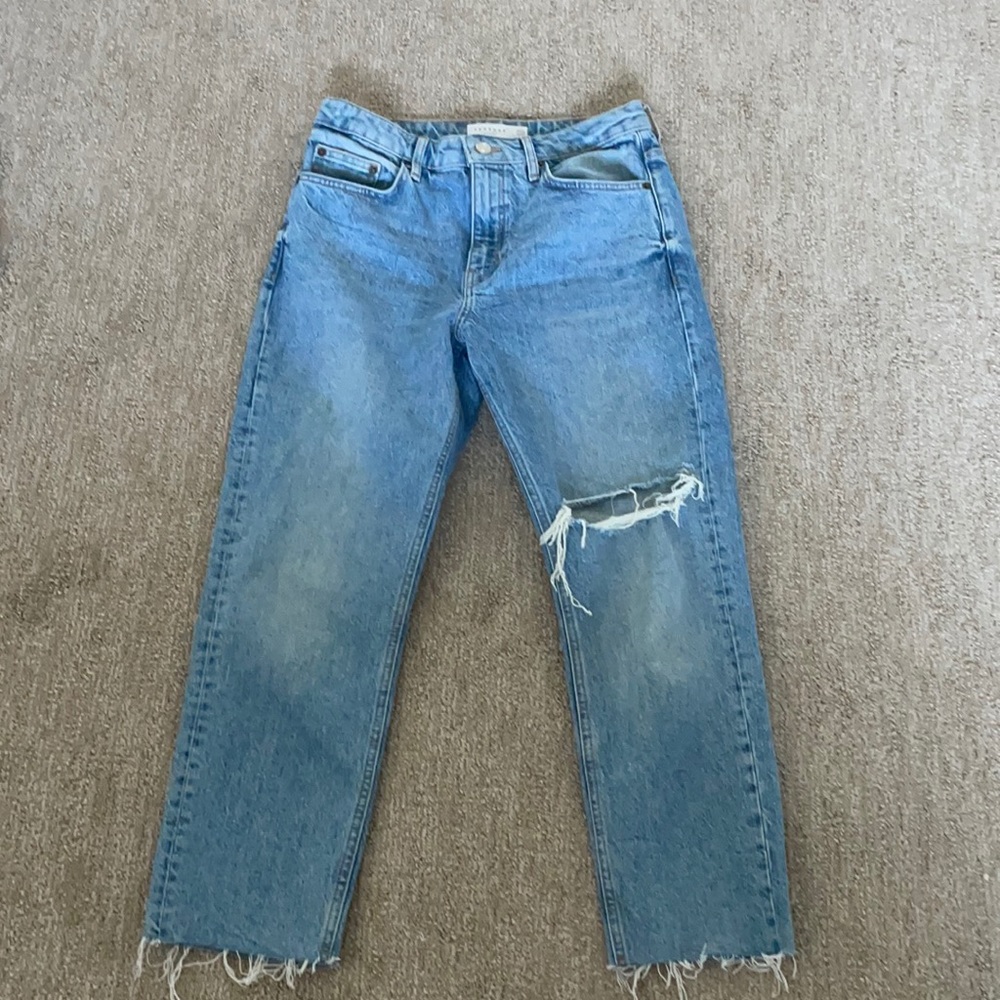NEW Topshop straight leg distressed jeans.